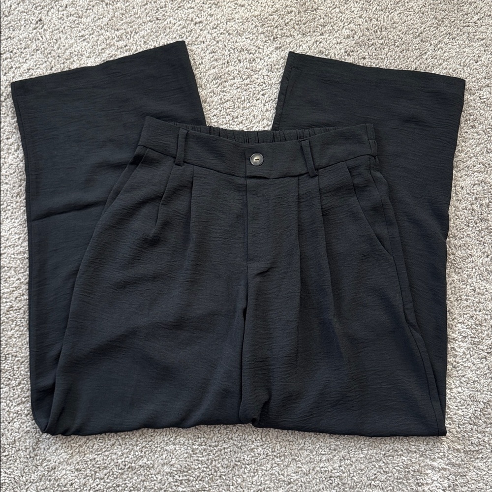 Monteau Black Wide Leg Women's Pants